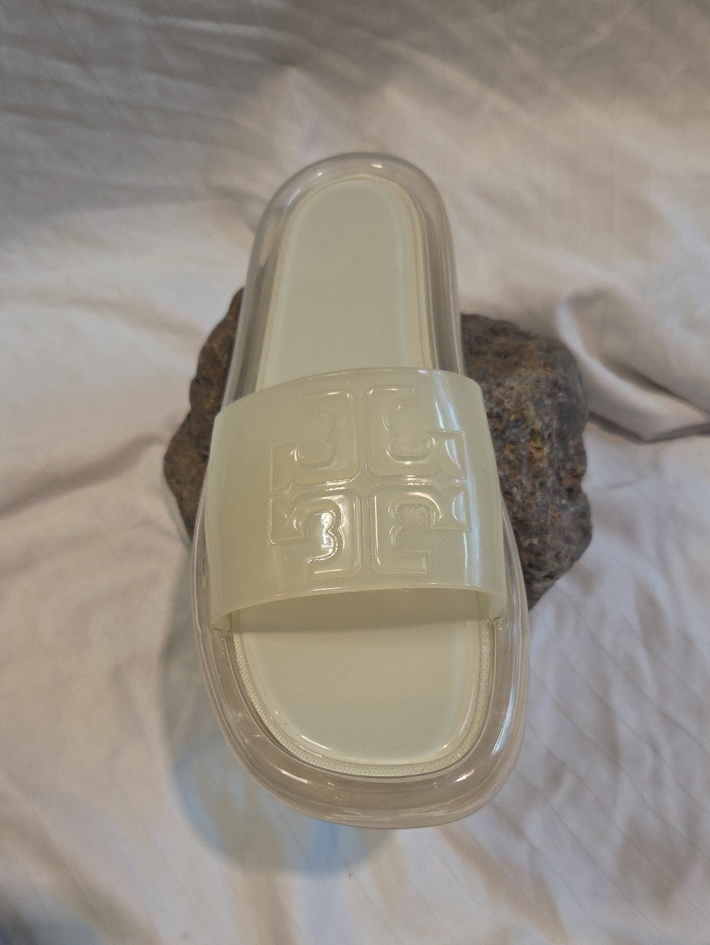 Tory Burch Clear Jelly Logo Slides Sz9